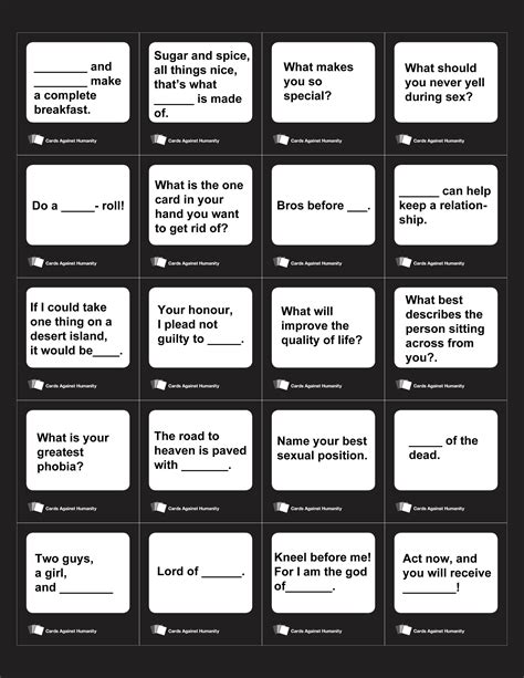 Printable Cards Against Humanity Cards Printable Word Searches