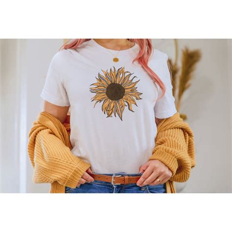 Sunflower Sunflower Shirt Floral Tee Shirt Flower Shirt Etsy