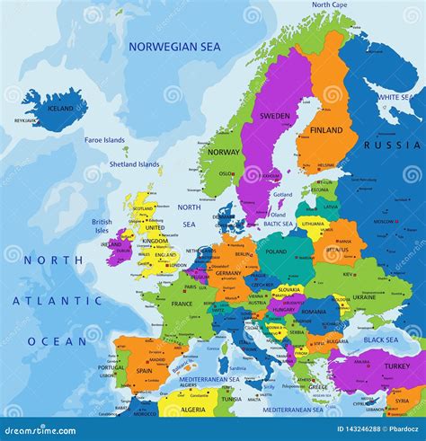 Europe Map Hd With Countries Digital Political Colorful Map Of Europe Sexiz Pix
