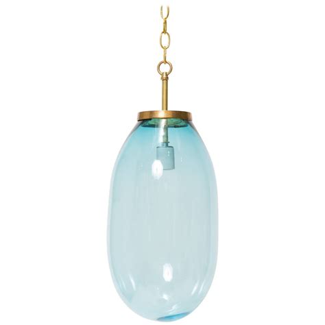 Large Blue Blown Glass Pendant For Sale At 1stdibs