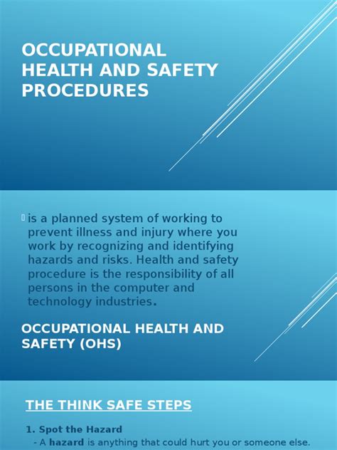 Occupational Health And Safety Procedures Pdf Occupational Safety