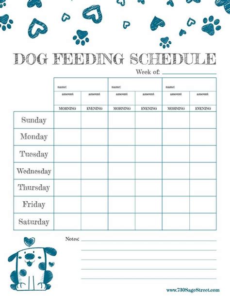 Free Printable Feeding Schedule To Track Your Dogs Food Dog Feeding