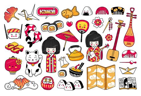 Japan Printable Stickers Kawaii Digital Stickers Sticker Etsy
