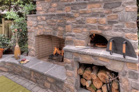 Outdoor Fireplace With Pizza Oven Traditional Portland By