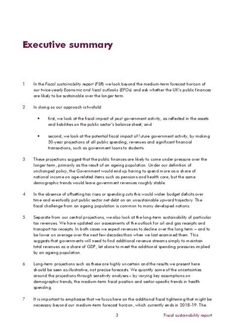How to write an a+ executive summary. Executive Summary of the July 2014 Fiscal Sustainability ...