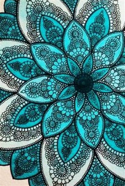 Mandala Teal Iphone Wallpapers Parede Laptop Turquoise