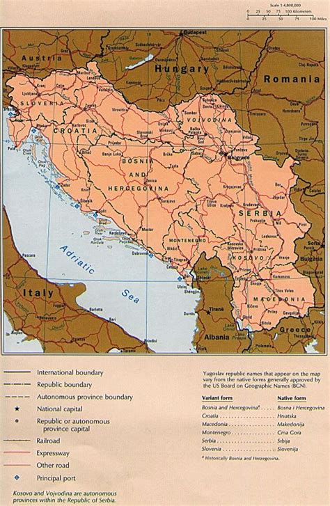 Large Political Map Of Yugoslavia Yugoslavia Europe Mapslex