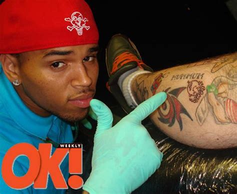 He got this tattoo soon after his 18th birthday. Chris Brown Tattoos - 25 Groovy Collections | Design Press