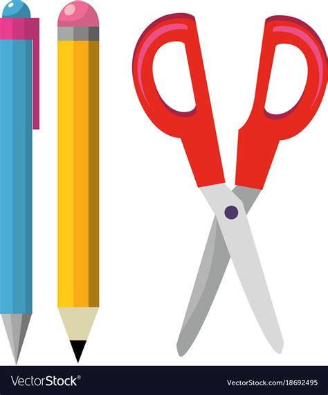 Pen Pencil And Scissor Design Royalty Free Vector Image