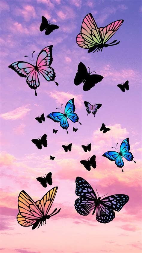 Wallpaper For Iphone Samsung Butterfly Sky Butterflies In The Sky 2d7