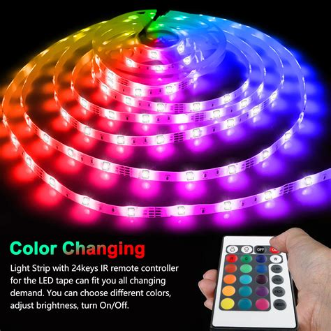 32ft Led Color Change Strip Light 3528 Smd Rgb Bluetooth App Phone