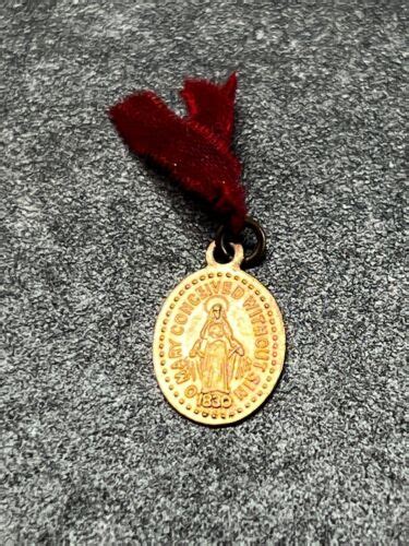 Vtg O Mary Conceived Without Sin 1830 Medal Pendant Ebay