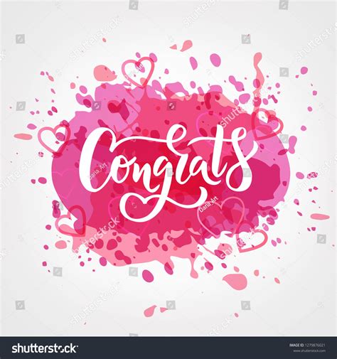 Congrats Hand Lettering Word Modern Calligraphy Stock Vector Royalty
