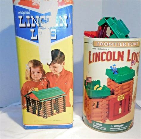 Original Lincoln Logs Lot Mixed Playskool Set 5c Hasbro Frontier Fort