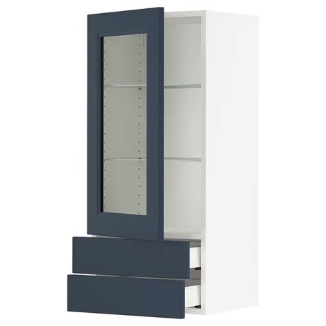 Sektion Maximera Wall Cabinet W Glass Door2 Drawers Ikea
