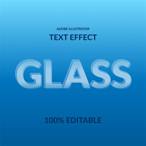 Modern San Serif Font 3d Modern White Glass Transparent Editable Text