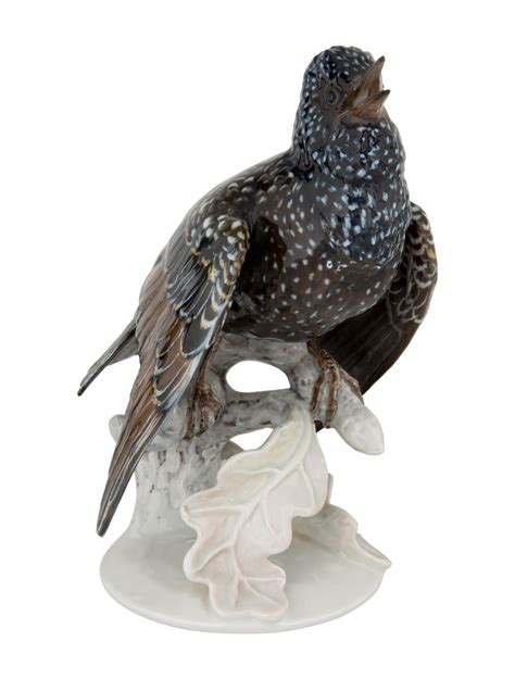 Rosenthal Porcelain Bird Figurine Black Decorative Accents Decor