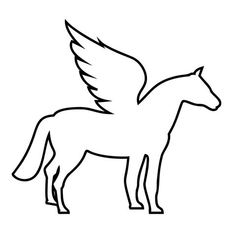 Pegasus Winged Horse Silhouette Mythical Creature Fabulous Animal Icon