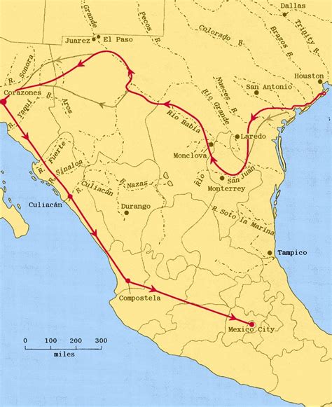 Relativamente Turbulencia Apoyarse Alvar Nunez Cabeza De Vaca Route Map