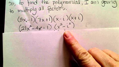 Then, find what's common between the terms in. Find a polynomial given zeros - YouTube