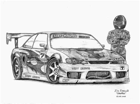 Nissan Silvia S15 Coloring Page