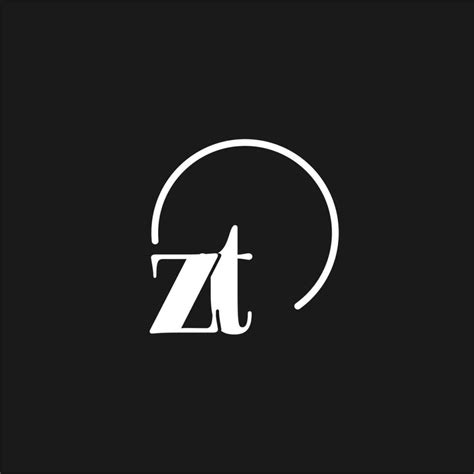Zt Logo Initials Monogram With Circular Lines Minimalist And Clean