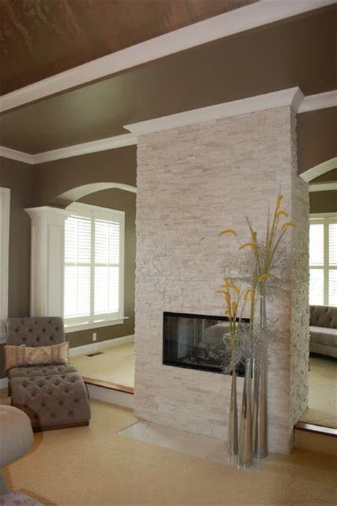Two Sided Fireplace In Master Bedroom Traditional