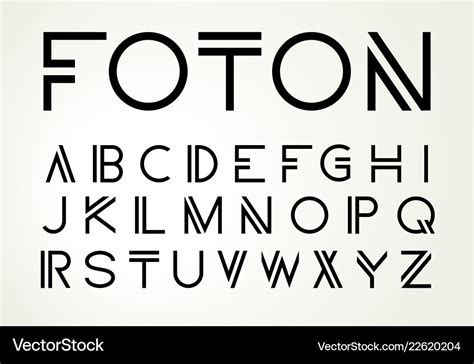 Set Modern Abstract Font Alphabet Royalty Free Vector Image