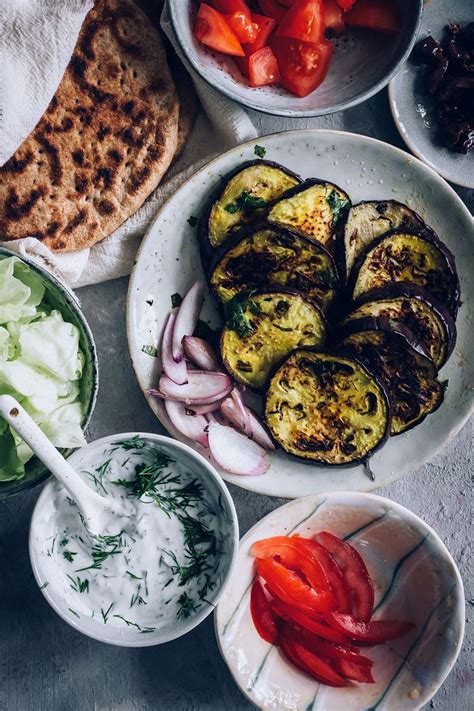 Grilled Eggplant Gyros With Vegan Tzatziki Recipe Vegetarian