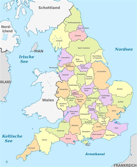 Printable map of england with towns and cities. File:England, administrative divisions (ceremonial ...