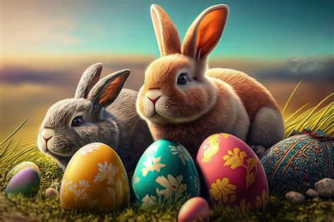 Easter Bunnies Eggs Free Photo On Pixabay