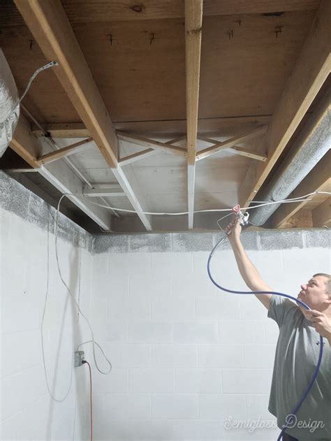 Spraying A Basement Ceiling Is The Quickest Way To Make It Look Great
