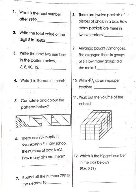 Grade 5 Sample Cbc Exams Term 1 9816