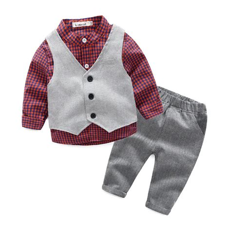 2017 Gentleman Baby Boy Clothing Sets Childrens Suit Cotton Infant