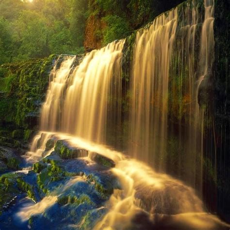 Golden Falls Wallpaperrocks Waterfall Pictures Waterfall