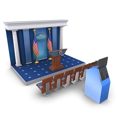 White House Press Room 3d Model