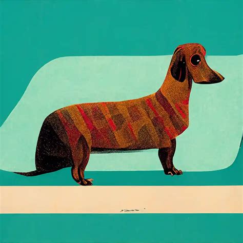 David Hockney Style Dachshund Poster Doggo Art
