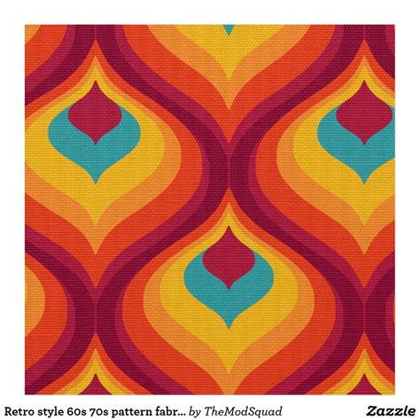 Retro Style 60s 70s Pattern Fabric In 2021 Retro Prints