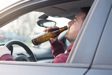 Drunk Man Driving Car And Falling Asleep Stock Image Image Of Control Crime 89261647