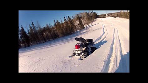 Atvs On Tracks Riding In Deep Snow Youtube