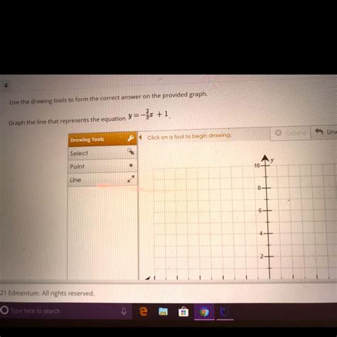 SOLVED Use The Drawing Tools To Form The Correct Answer On The Provided Graph Graph The Line