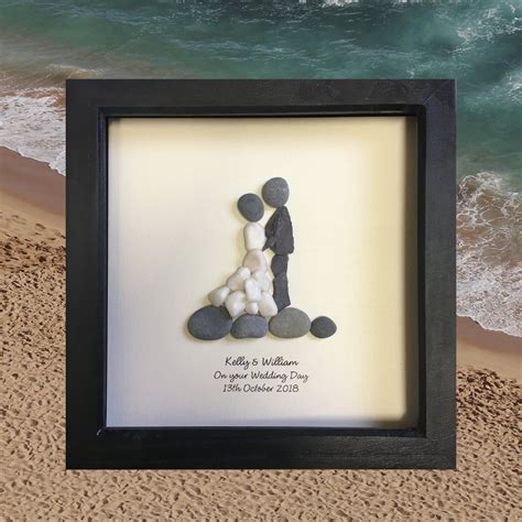 Wedding Gift Pebble Art Personalised Unique Pebble Picture Etsy