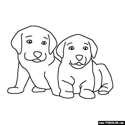 And color the mighty popcorn. Two Puppies Coloring Page