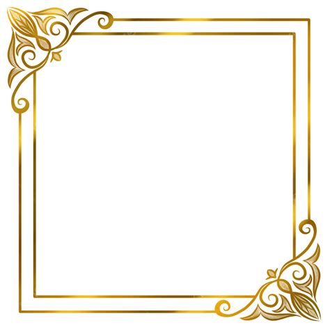Simple Golden Border Frame Borders Gold Golden Png Transparent The