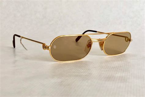 Cartier Must Louis Cartier 22k Gold Vintage Sunglasses Full Set New Old Stock