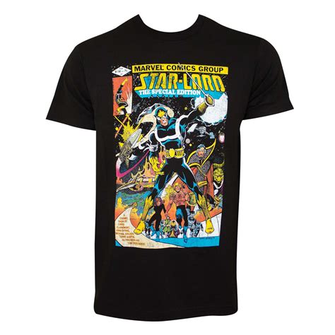 Guardians Of The Galaxy Mens Black Star Lord Comic T Shirt