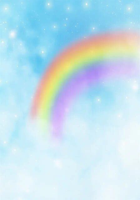 Laeacco Dreamy Hazy Rainbow Stars Clouds Scene Baby Photography