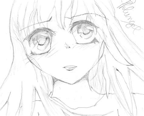 Manga Girl Sad Face 2012 Drawing By Leludar On