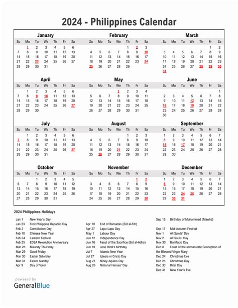Philippine Calendar With Holidays 2024 Devin Feodora