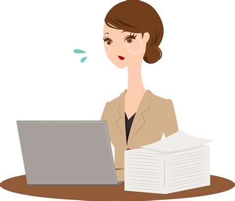 Businesswoman Is Very Busy Doing Paperwork Clipart Free Download